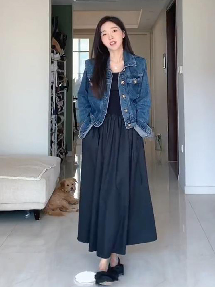 法式黑色气质名媛连衣裙女