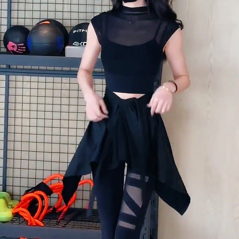 网纱瑜伽服女跑步速干瑜伽套装
