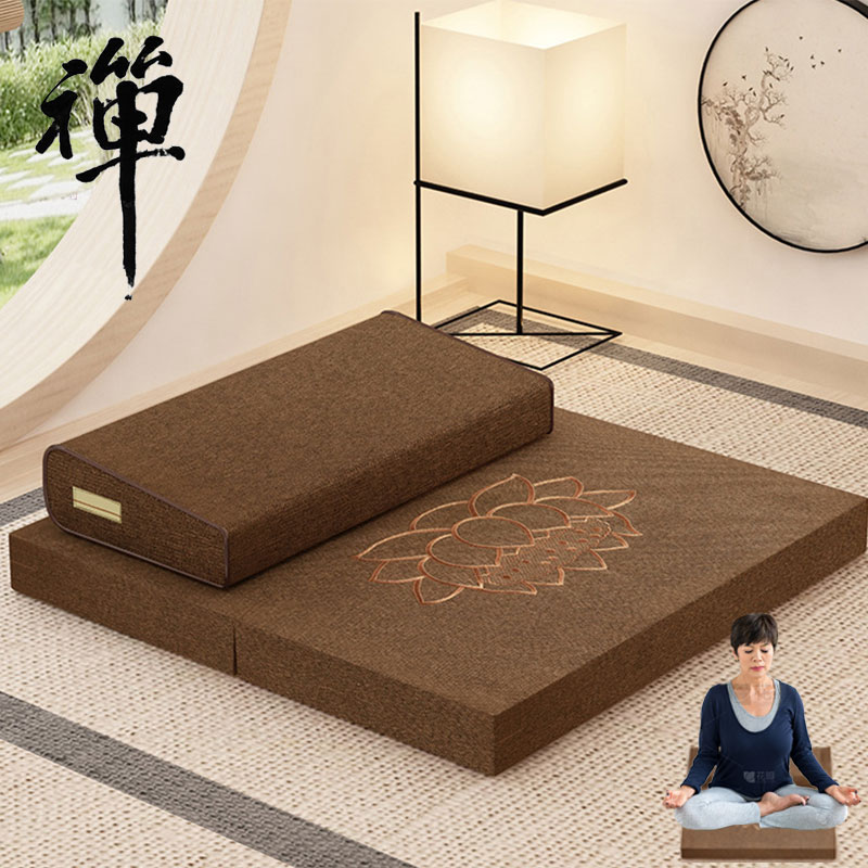 打坐垫禅修垫家用拜佛天然椰棕静坐禅垫冥想专用蒲团单盘散盘加厚