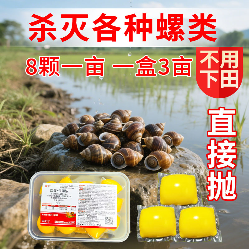 螺菲四聚杀螺胺水溶球水稻田莲藕田福寿螺钉螺田螺杂螺专用杀虫剂