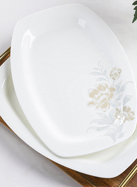 创意骨瓷蒸鱼盘子家用新款2021网红ins风大号陶瓷装鱼盘菜盘餐盘