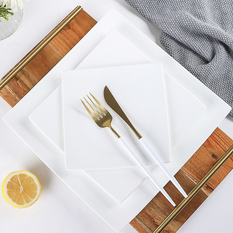 骨瓷早餐盘四方西餐盘牛排盘平盘