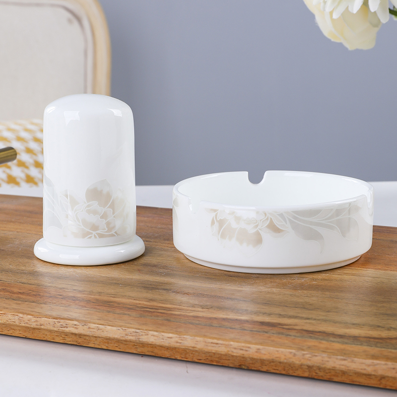 牙签筒骨瓷酒店天地盖烟灰缸