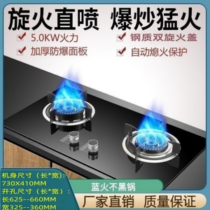 皇冠燃气灶双灶家用煤气灶液化气天然气嵌台式猛火灶Wgmng JZY-B