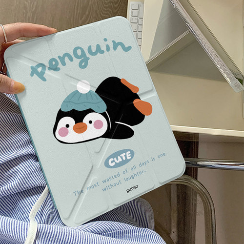 jellycat可爱企鹅Y+三折适用ipad11保护壳ipadair7新款ipad10笔槽air6防摔air2025苹果平板保护套pro女mini7