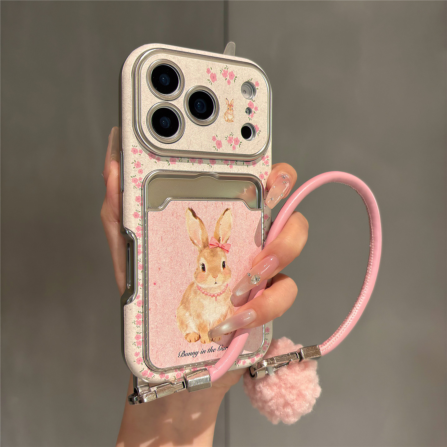 少女粉可爱卡通兔子卡包插卡适用苹果17promax手机壳iPhone17pro大视窗皮纹16pro女新款15带手绳14防摔保护套,3C数码配件,手机保护套/壳,淘宝优惠券,粉丝福利购,淘宝优惠卷