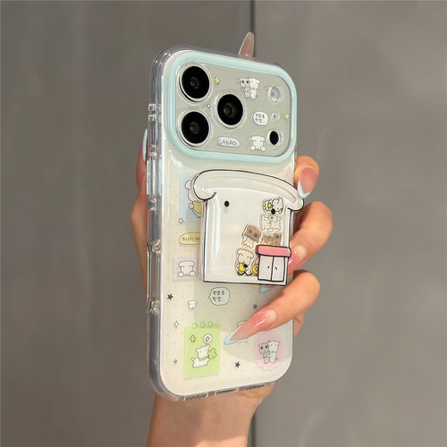 日韩卡通超可爱ganadi小狗摇摇乐支架适用苹果17promax手机壳iPhone17pro女新款16pro超好看独特15防摔保护套