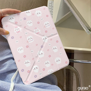 三折適用ipad11保護(hù)殼ipadair7新款 日系少女卡通吉伊Y ipad10筆槽air6防摔air2025蘋果平板保護(hù)套pro女mini7