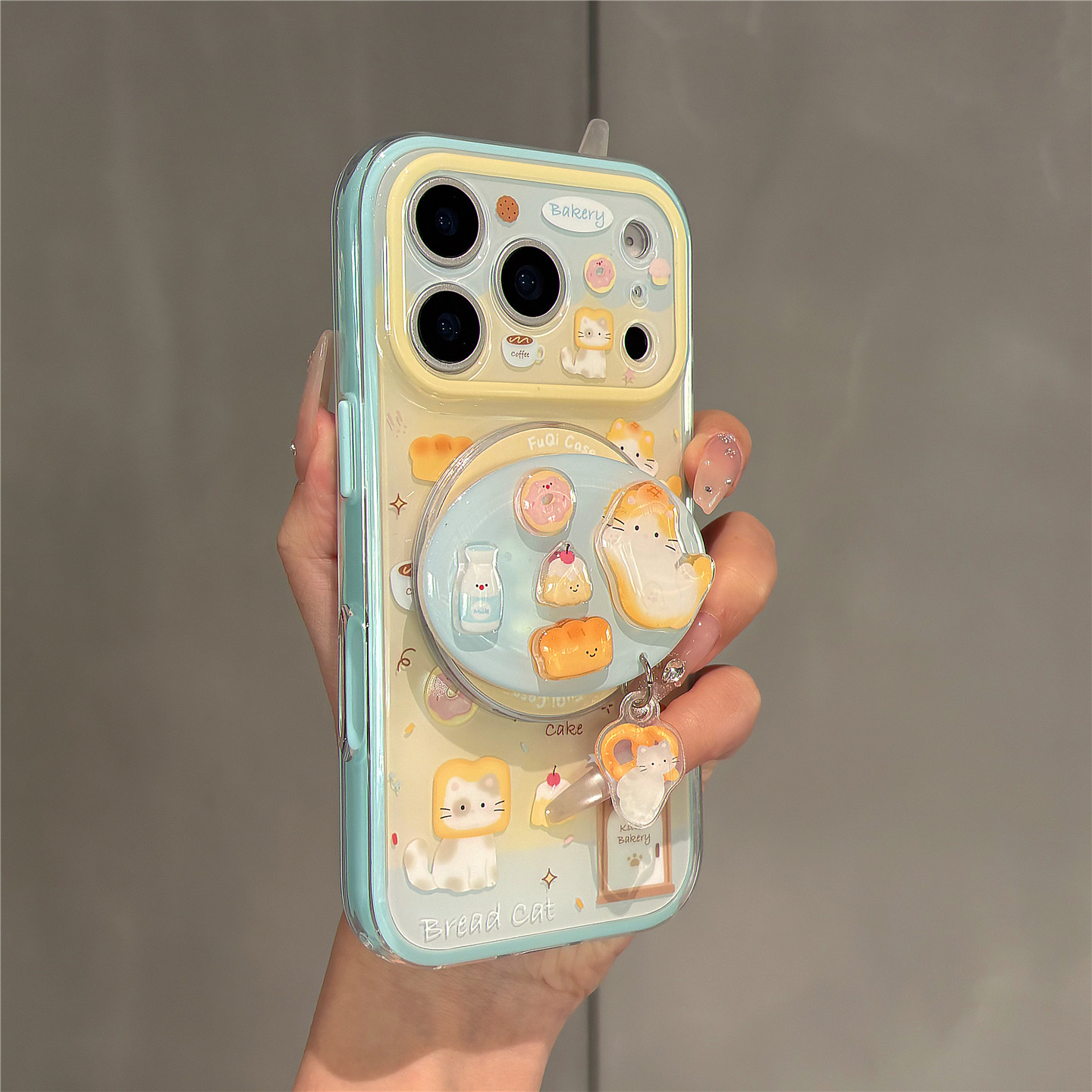 可爱卡通二合一烘焙猫咪磁吸支架适用苹果17promax手机壳iPhone17pro超火爆款16pro女新款15全包防摔14保护套