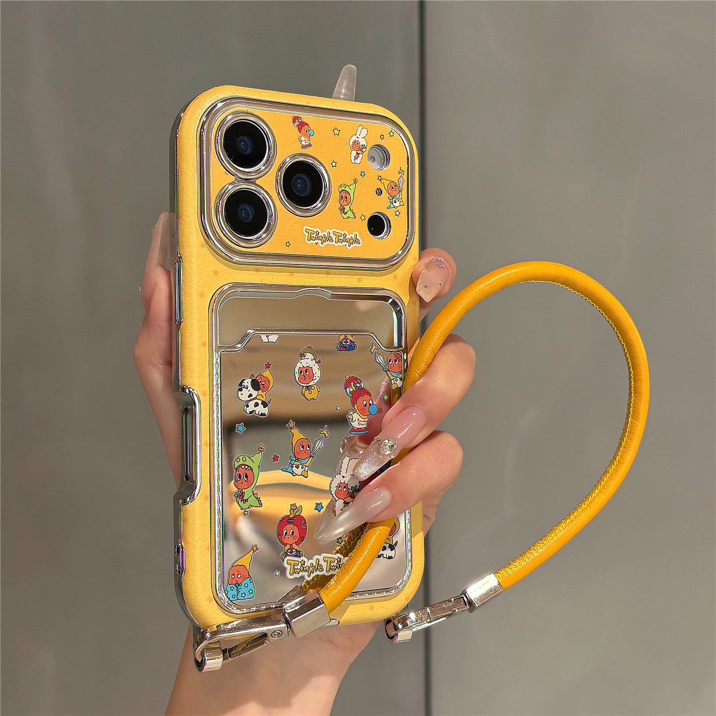 超火卡通可爱星星人镜面卡包插卡适用苹果17promax手机壳iPhone17pro皮纹壳16pro女新款15带挂绳14防摔保护套,3C数码配件,手机保护套/壳,淘宝优惠券,粉丝福利购,淘宝优惠卷