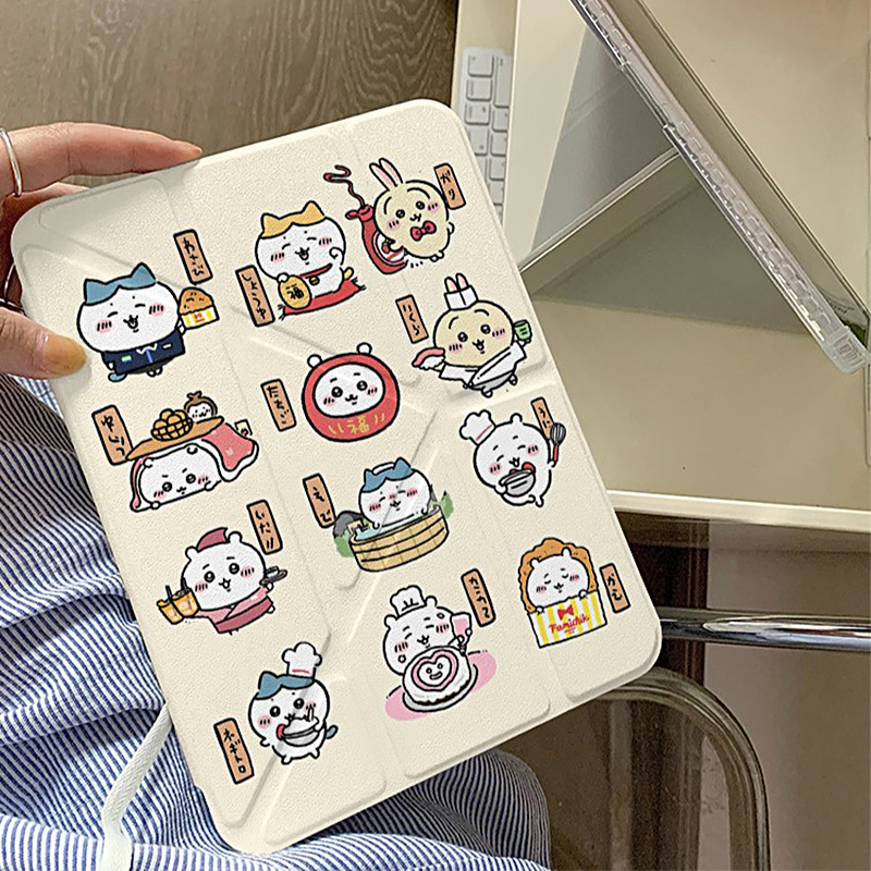 可爱日式吉伊卡哇Y+三折适用ipad11保护壳ipadair7新款ipad10笔槽air6防摔air2025苹果平板保护套pro女mini7