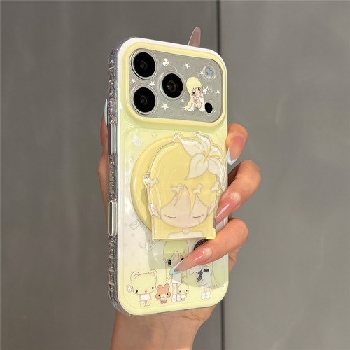 超火奶黄色卡通可爱野有上秋磁吸支架适用苹果17promax手机壳iPhone17pro女新款16pro超好看独特15防摔保护套