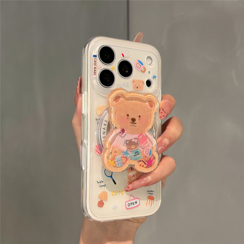 韩国ins卡通twoi小熊磁吸支架适用苹果18promax手机壳iphone17pro新款16pro网红超火15pro全包防摔保护套女款
