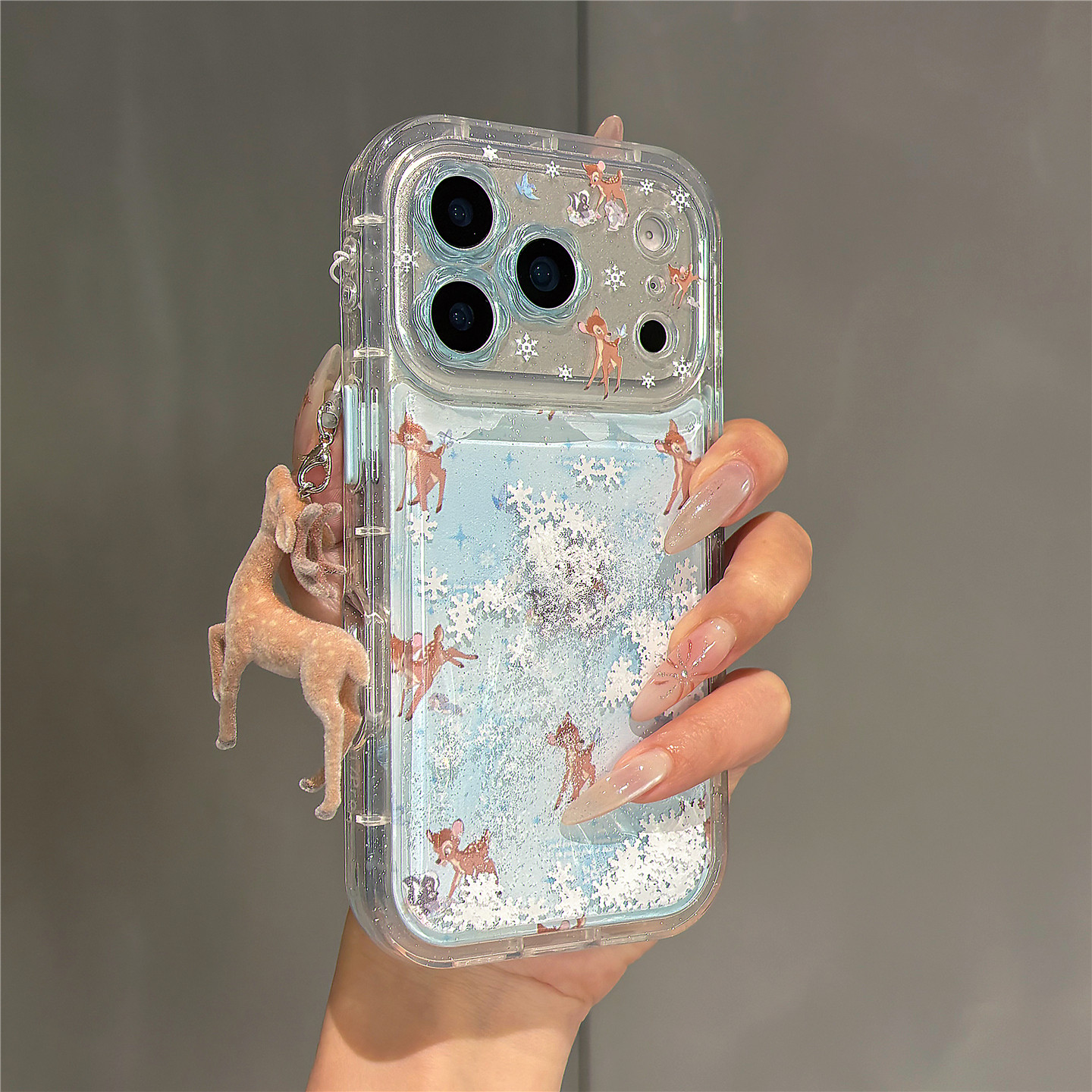 婴儿蓝色卡通流沙雪花小鹿斑比适用苹果17promax手机壳iphone17pro女新款16pro带 挂件15全包防摔14保护套13,3C数码配件,手机保护套/壳,淘宝优惠券,粉丝福利购,淘宝优惠卷