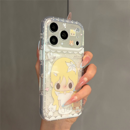 简约甜美卡通可爱波点百合花野有上秋适用苹果17promax手机壳iPhone17pro女新款16pro超好看15全包防摔保护套