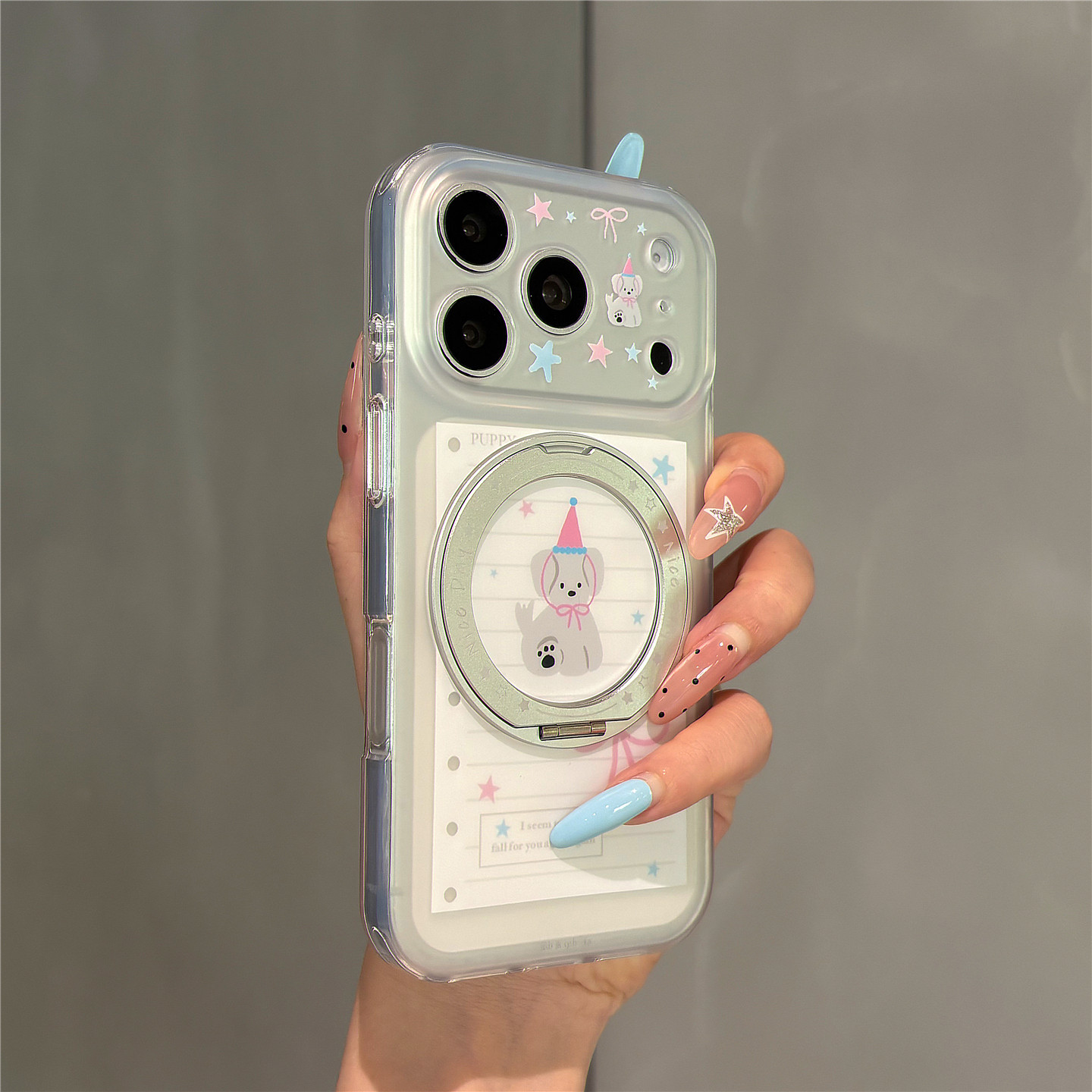 卡通可爱小狗日记360旋转支架适用苹果18promax手机壳iphone17pro新款16pro磨砂双层15promax全包防摔保护套图片
