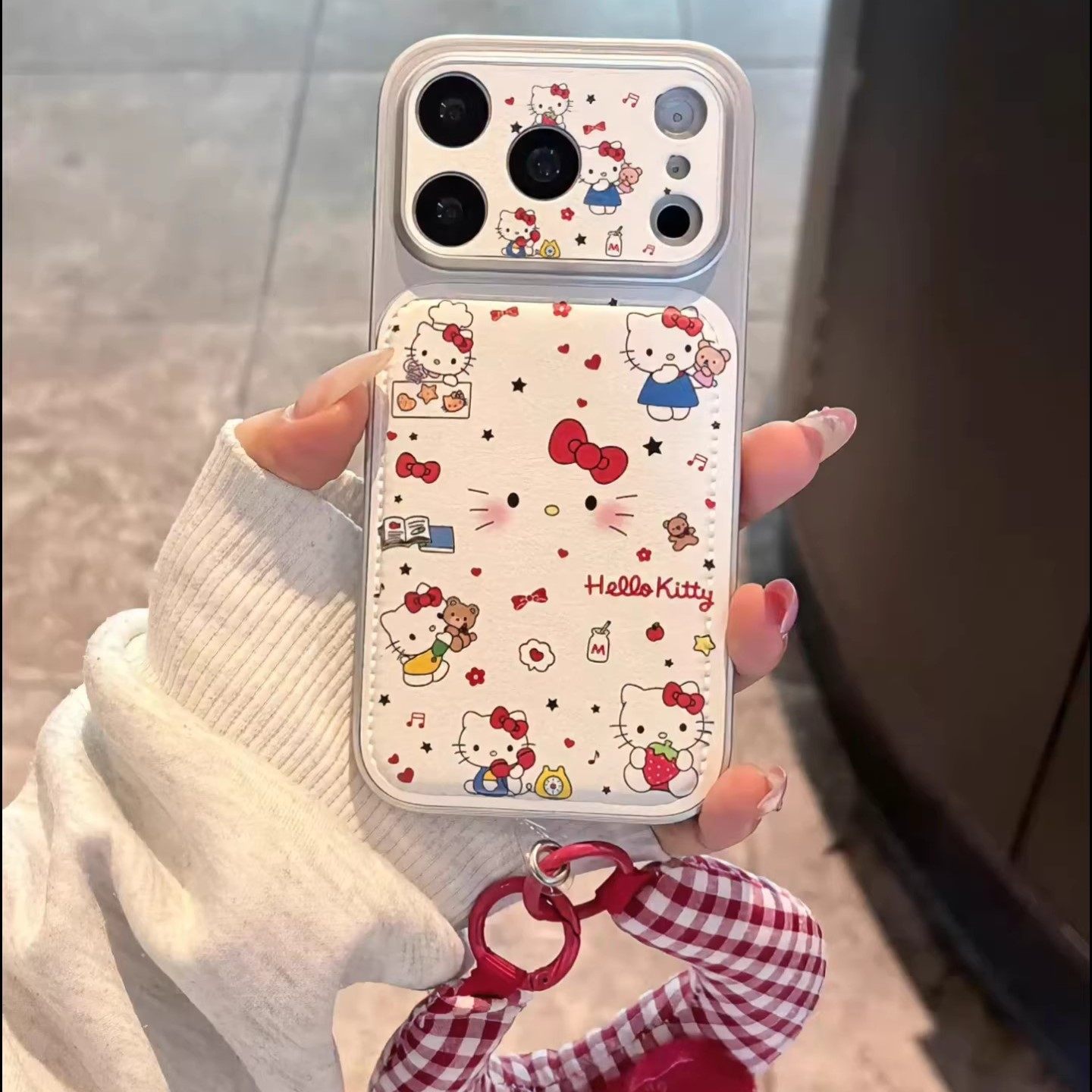 日卡通可爱Kitty猫涂鸦适用苹果17promax手机壳iPhone17pro电镀皮纹16pro女新款15手拎腕带14全包防摔保护套,3C数码配件,手机保护套/壳,淘宝优惠券,粉丝福利购,淘宝优惠卷