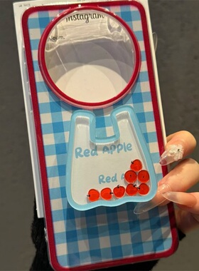 红蓝格苹果摇摇乐支架适用VIVOX300手机壳vivo新款x200/100/90/80/70/60PRO/s17/16/15E/12/Y200I/100/羽纱套