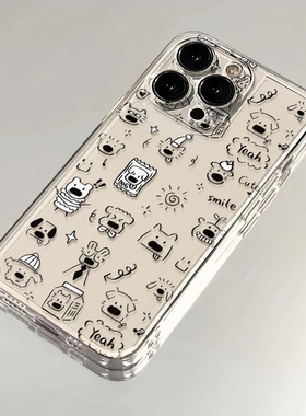 适用oppoRENO14PRO手机壳透明reno11/10/9pro+可爱小狗头合集INS风8新款FINDX8/X6高级7se硅胶6/5/4/3卡通套