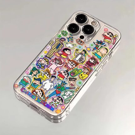 蜡笔小新全家福适用OPPORENO12PRO手机壳oppo拼接Reno11/10/9/8/7/6/5/4/3彩色R15透明R17硅胶全包Pro防摔套