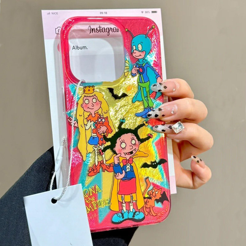 蒙娜小魔女适用苹果18/16pro手机壳15十五六14plus高级IPHONE12可爱13promax漩涡纹18x/xs防摔xsmax平果动漫x图片