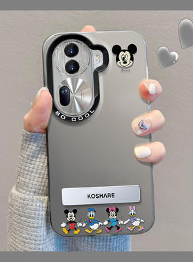 米奇老鼠OPPORENO14Pro手机壳RENO12/12/11/10彩银9pro折叠支架防摔RENO7/6/5PRO可爱findx8s/7ultra套FINDX6
