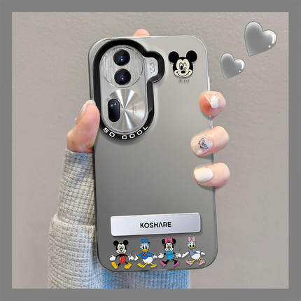 米奇老鼠OPPORENO14Pro手机壳RENO12/12/11/10彩银9pro折叠支架防摔RENO7/6/5PRO可爱findx8s/7ultra套FINDX6
