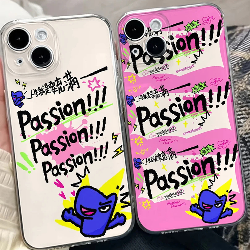 涂鸦Passion适用一加14手机壳OPPO/OnePlus12个性1+加ACE2Pro1+ACE3PRO英文2V透明3V魅族Lucky08/21/20PRO套