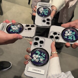 ins趣味骰子支架适用16苹果15pro手机壳十五iPhone16/13Promax14筛子12/18无边框透明xs半包7/8plus保护max套