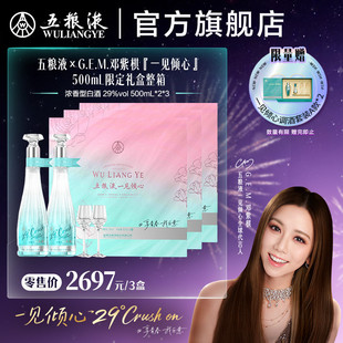 【邓紫棋推荐】29度五粮液一见倾心限定礼盒500mL*2*3盒整箱白酒