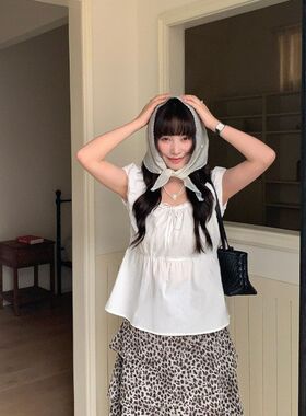 you think 十三行 2026夏季新款泡泡袖韩系U领通勤甜美小衫女2831