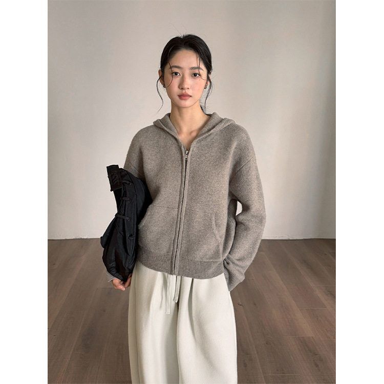 TG经典款休闲毛衣外套女2025秋冬