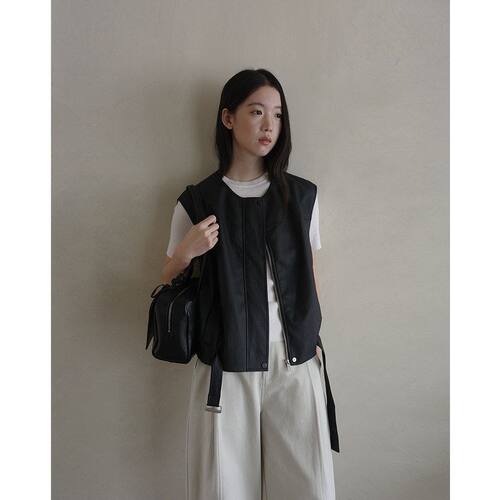 EVERTRUE背心皮衣PU2026女装春