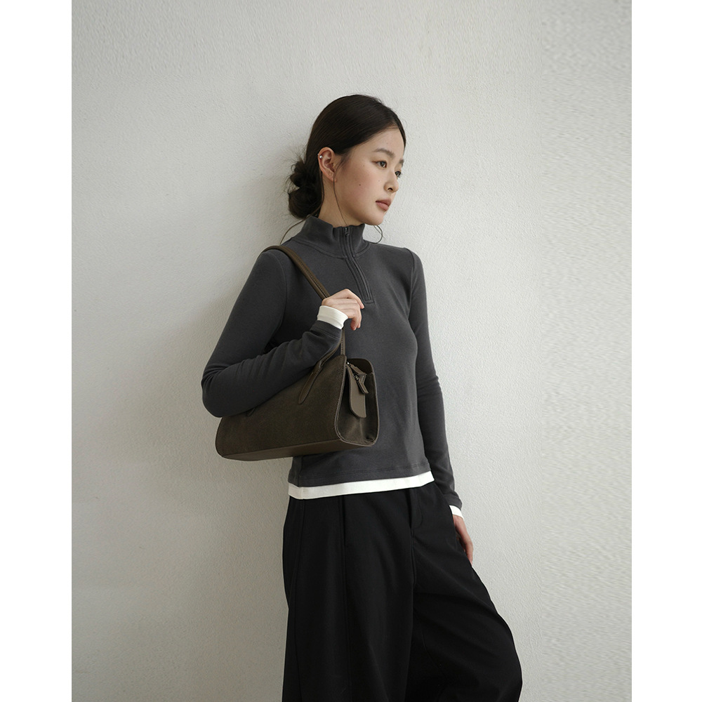 EVERTRUE 莫代尔2025秋冬季韩版针织打底衫半高领修身上衣39191