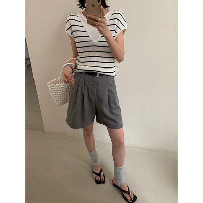 MMCDITION白色短裤女外穿夏季阔