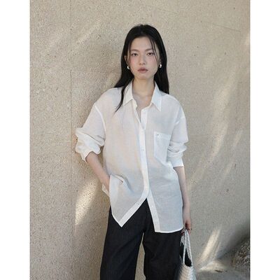 MMCDITION亚麻衬衫女装春夏2026