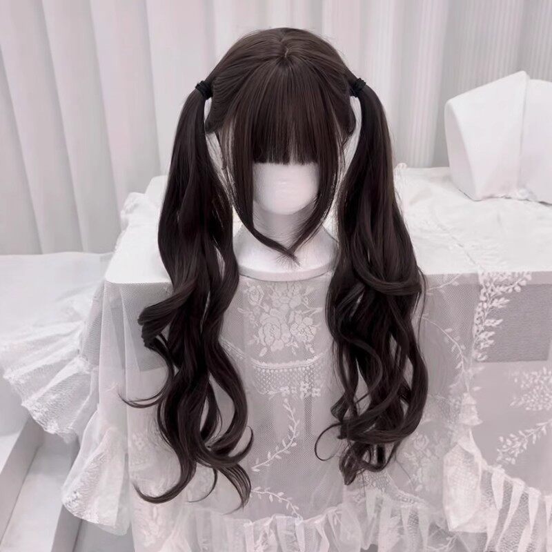 双马尾假发女长发网红大波浪