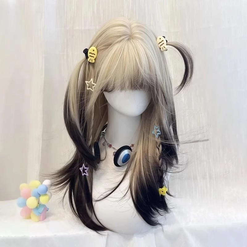 暹罗猫】假发女渐变长直发高层次