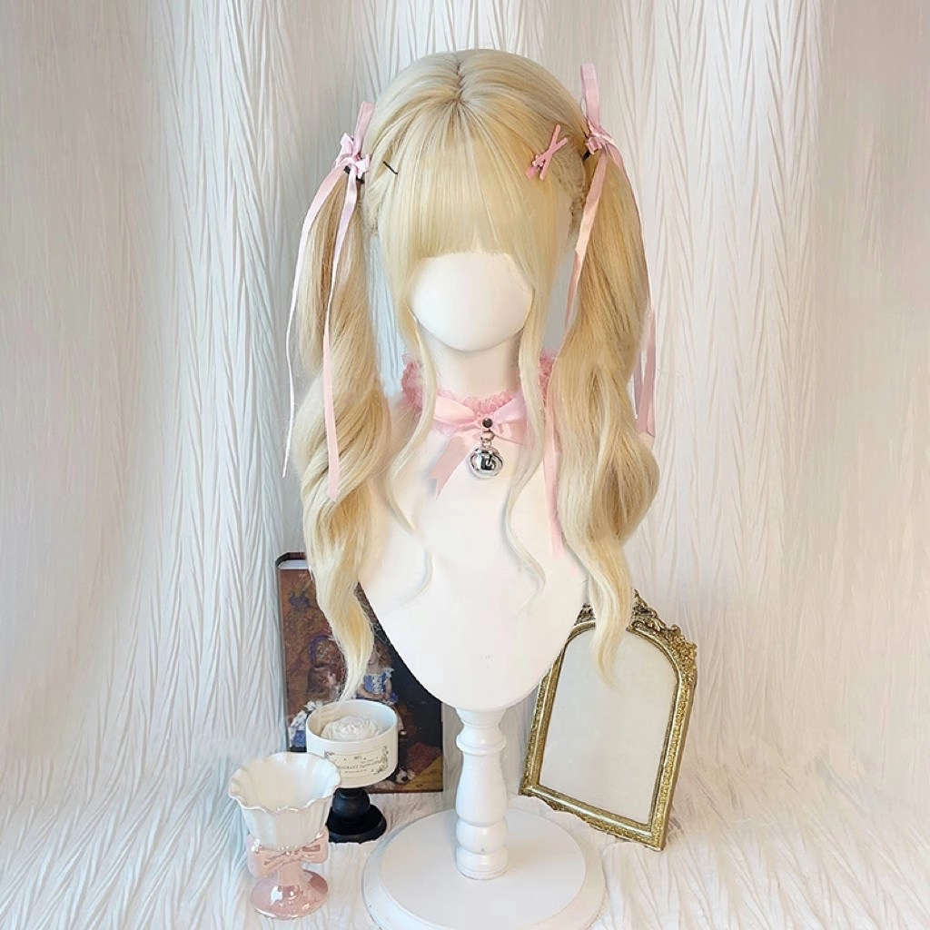 假发女长发白金色长卷发lolita