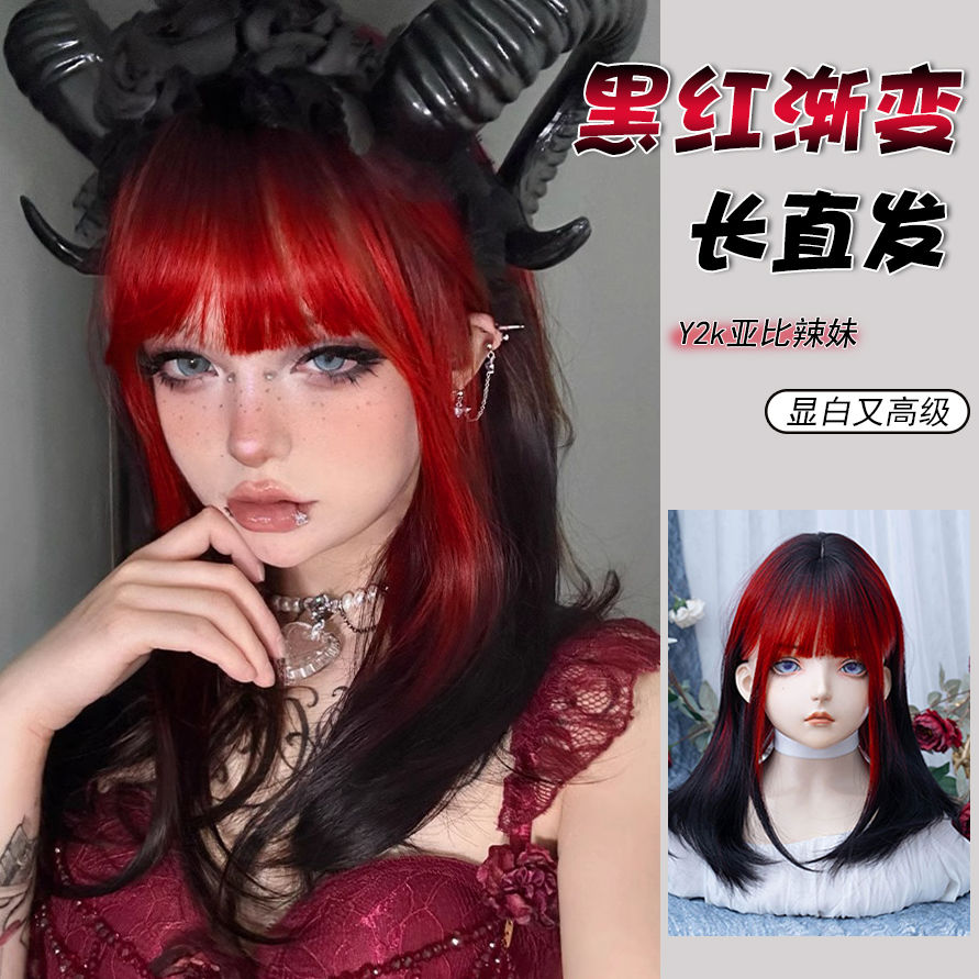 假发女长发网红Lolita玫瑰月影