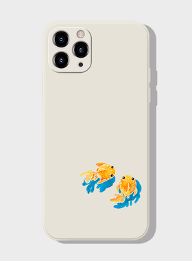 适用苹果16手机壳iPhone15华为p80nova13mate60小米15硅胶opporen13可爱手绘风vivox200荣耀300保护套~双鱼趣