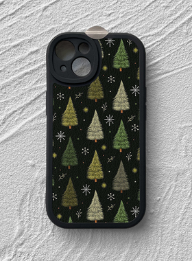 可爱圣诞树适用苹果17promax手机壳15iphone13小米14华为mate60菲林p80荣耀300nova12一加oppo全包小羊皮vivo