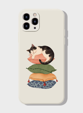 抱枕猫咪适用iPhone16手机保护壳苹果14小米15新款13华为nova12硅胶全包11mate60防摔p70vivox200荣耀magic5