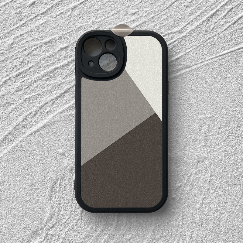 苹果1516小羊皮冷淡风色块软套