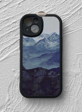 ins冷淡风简约山峰iphone17手机壳苹果14promax小羊皮p80小米15软套nova13华为mate60荣耀200vivos18oppo适用