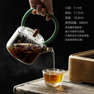 新羽手工茶具过滤耐热玻璃提梁煮茶器电陶炉烧水泡茶壶功夫茶道