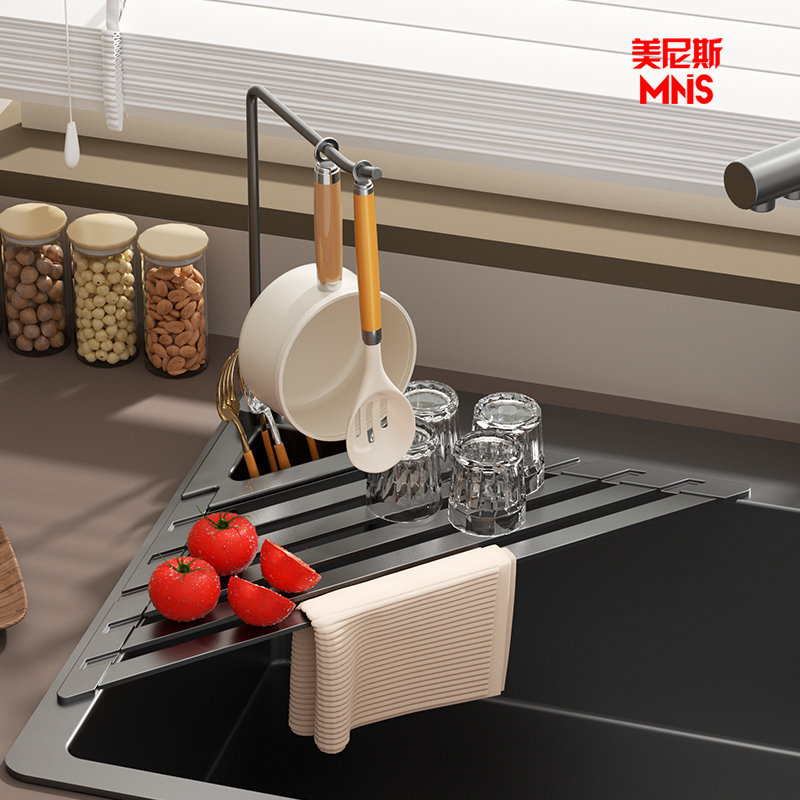 厨房沥水架水槽碗筷架可折叠收纳