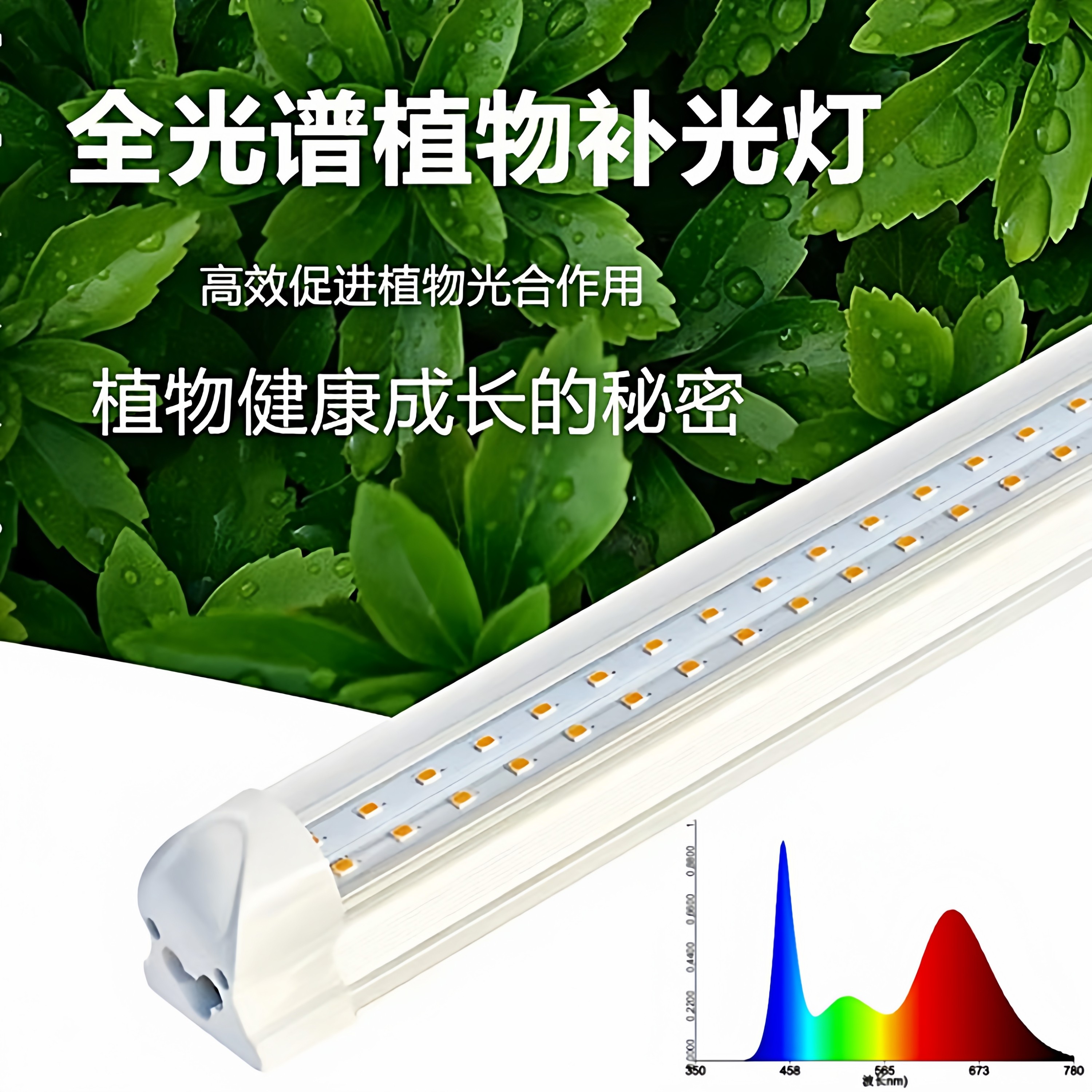 全光谱补光灯上色全光谱LED家用兰花卉蔬菜仿太阳植物生长灯