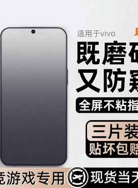 适用vivoY300Pro+防窥膜y200i新款y500全屏y100i电竞磨砂y300c超清y93s抗指纹y89钢化y97y91y85y78m手机贴膜