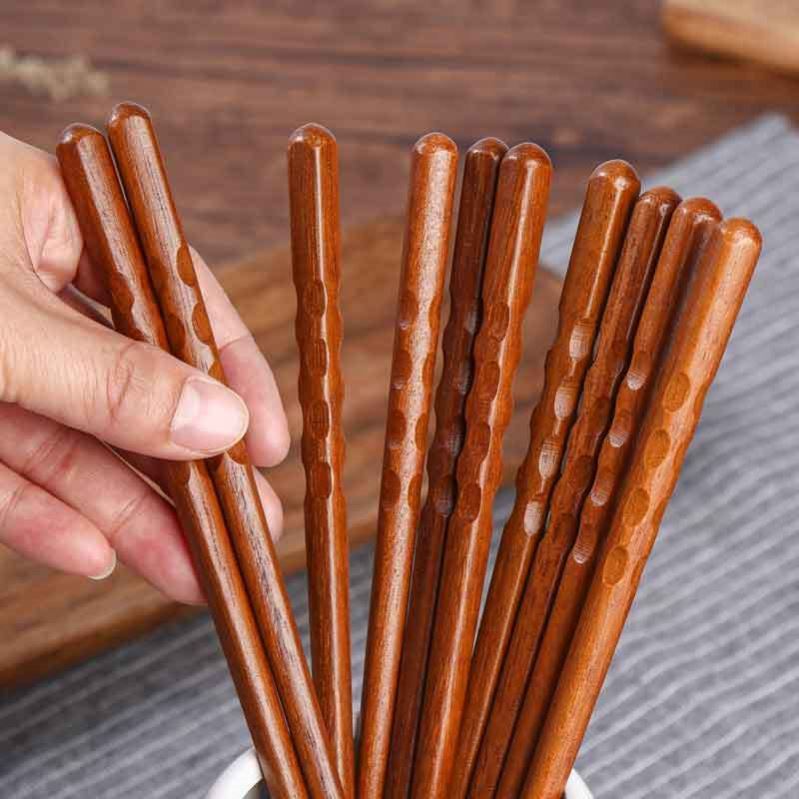 筷子家用高档实木不发霉新款四角尖头防滑健康分筷五木厨房餐具